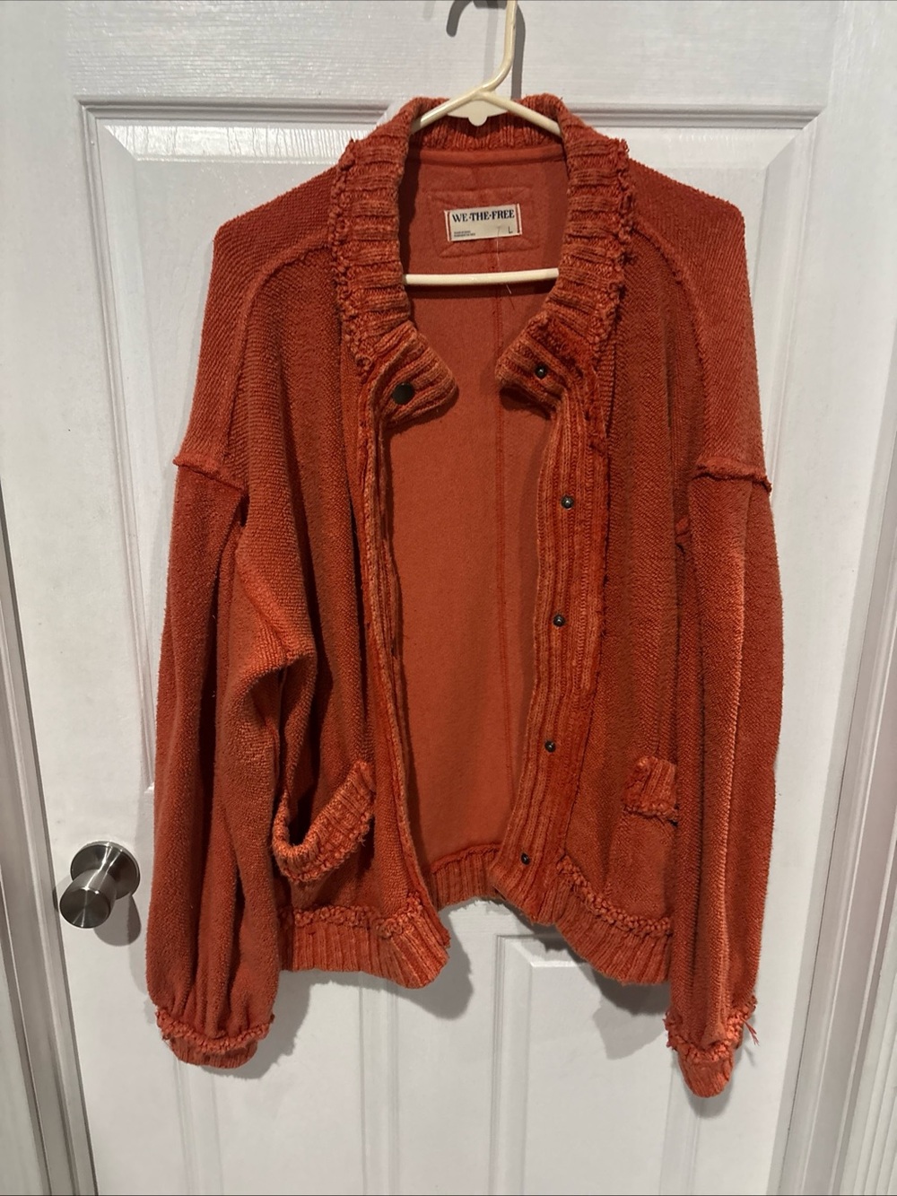 We The Free Burnt Orange Button-Front Cardigan